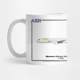 Airbus A321 - Myanmar Airways International (Art Print) Mug